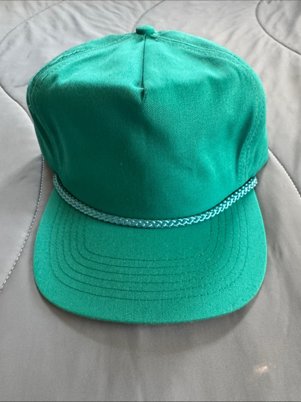 Vintage NEW Teal Rope-Detail Snapback Cap